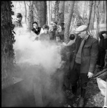 Smoking whitefish in Neuenburg 1956