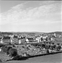 View of the FranchesMontagnes with Saignelégier, 1958