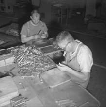 Blind people at BBC Baden, 1953