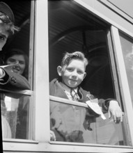 Children in a Basel tram, 1948