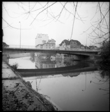 Newly built Sitter Bridge, Bischofszell; 1958