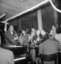 Eddi Brunner in the mascotte, 1950