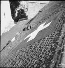 WW2: Marking of the national border, Swiss border, 1944