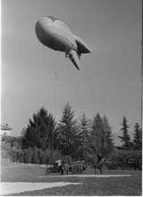 WW2: Border marking by tethered balloons near Chiasso, 1945