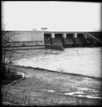 Verbois power plant, underwater 1952