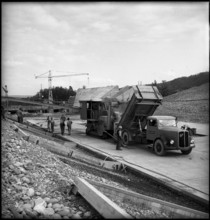 WildeggBrugg power plant, reservoir under construction around 1951