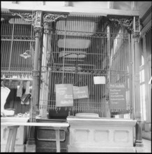 Butcher shop in the meat hall in Zurich 1955