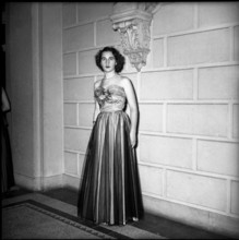 Woman in evening dress, Polyball 1952