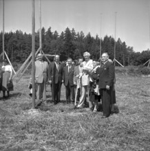 Breaking ground for the first temple of the Mormons in Switzerland, 1953