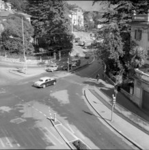 Lugano, people sitting on board, 1956