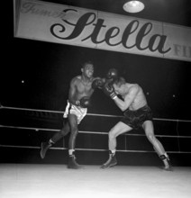 FSB president Droz and Sugar Ray Robinson, Geneva 1950