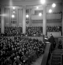 Paul-Henri Spaak speaking about The new Europe, Zurich 1949