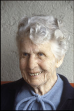 Adele Duttweiler, widow of Gottlieb Duttweiler, 1980.