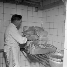 Grande Dixence, meat stock for the canteen 1957.
