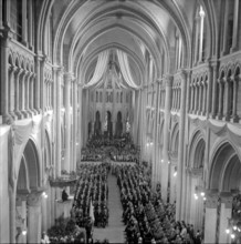 Holy mass to 80th birthday of Henri Guisan, Lausanne 1954.