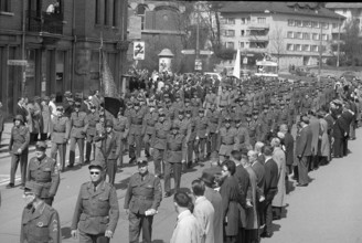Soldiers parade, 14th Swiss forager days St. Gallen 1963.