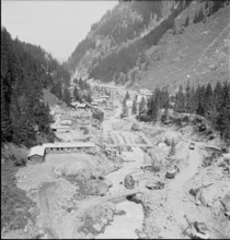 Building site Mauvoisin power station 1953.