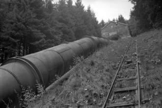 Burst pipe, Wäggital power station 1970.