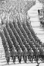 Military parade at days of the army at Expo 1964.
