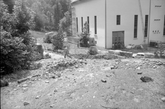 Burst pipe, Wäggital power station 1970.