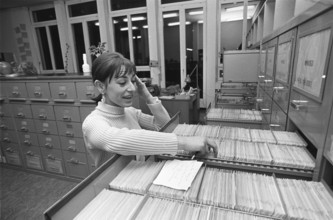 Records archive in the Swiss Radio 1970.