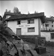 Walser village Bosco Gurin; restaurant Elvezia; 1956.