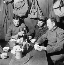 Jungfraujoch 1942:Crew of the Jungfrau train having a break.