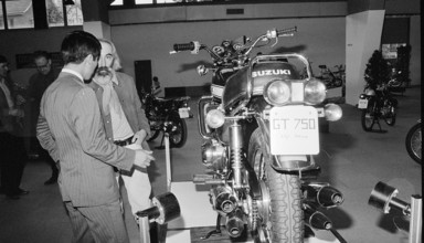 Bicycle and motorcycle fair, exhibition at Zuespahalle Zurich 1971.