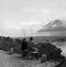 Konrad Adenauer with his daughter in Ascona.