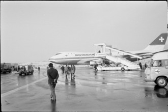 Swissair Jumbo-Jet in Zurich Kloten 1971.