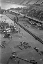 Destroyed chairs Monster concertin the 'Hallenstadion' 1968.