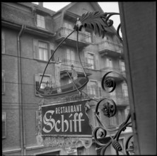 Inn sign Restaurant Schiff in Reussbühl 1971.
