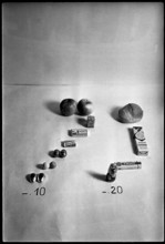 Items which could be bought in 1971 for 10 and 20 centimes, cents.