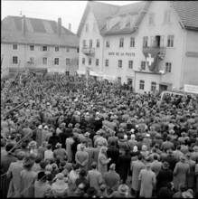 Demonstration against an army-training ground for tanks, 1956.