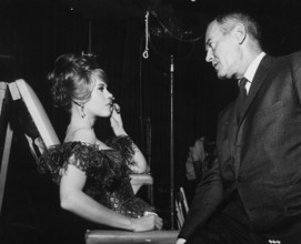 Jane Fonda, Henry Fonda on the set to the Musical Cat Ballou 1965.