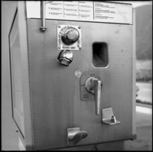 Gas station in Stans 1971: Petrol pump.