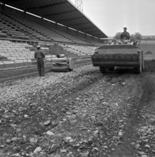 Letzigrund Stadium; construction of athletics track 1968.