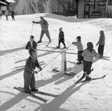 Children ski school in Arosa 1957.