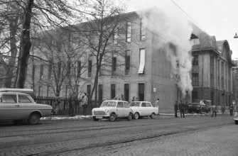Fire at the phone switchboard Zurich Hottingen 1969.