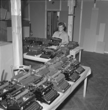 Geneva, the Four Great Powers conference: setting up the press centre; 1955.