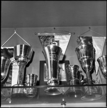 Soccer trophies in the Restaurant Schützenruh 1969.