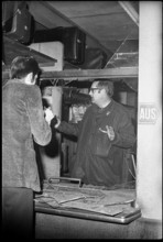 Bomb attack in Zurich mainstation; broken glass at the left-luggage office 1971.