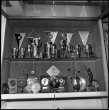 Soccer trophies in the Restaurant Schützenruh 1969.