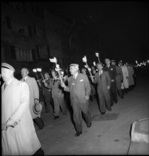 Torchlit parade of former students of Technikum Winterthur 1949.