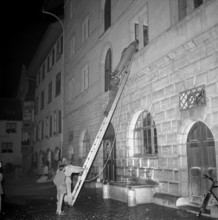 Combined civil defence training in Schaffhausen, 1957.