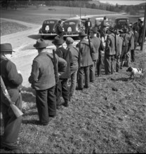 Hunting wild boars in Elgg, 1950.