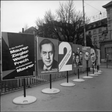 Posters announcing election of mayor, 1966.