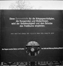 Swiss donation collecting point, 1945.