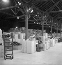 Warehouse of the Swiss donation organization, 1945.