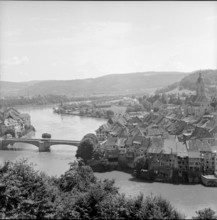 Laufenburg, medieval centre and Rhine; 1957.